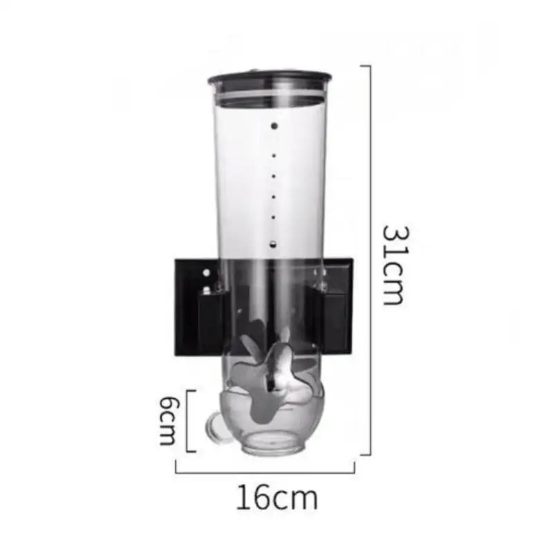 Kitchen Storage Food Organizer Wall Mounted Dry Food Cereal Dispenser Snack Grain Plastic Storage Container Box Rack for Home