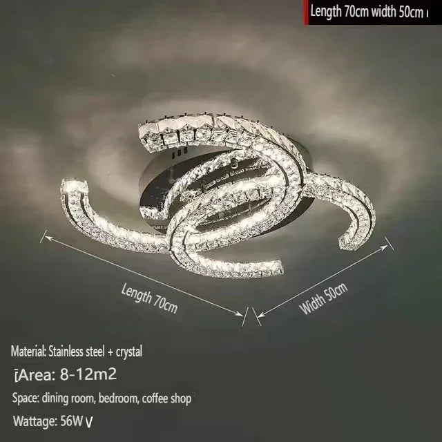 Modern 2024 New Special-shaped Crystal Chandelier Modern Simple Decoration Living Room Dining Room Home Decoration