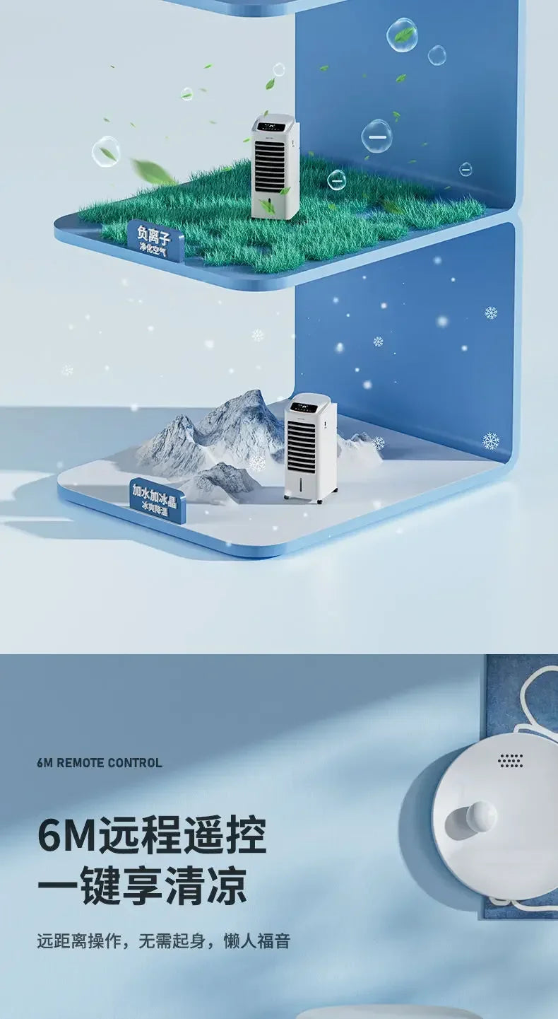 Portable Powerful Cooler: Cooling and Heating Dual-Use. For Home, Office, Dormitory. mini air conditioner