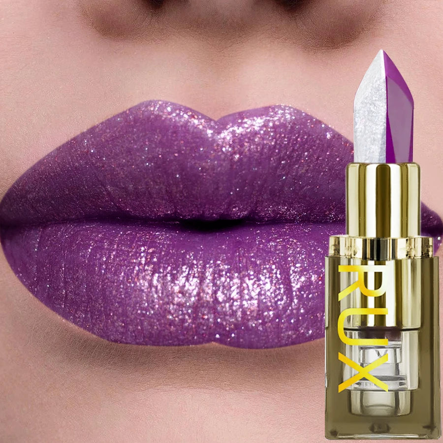 1PC Purple Glitter Two-tone Lipstick Red Rose Moisturizing Lipsticks Cosmetics Easy to Use Lip Tint Makeup Lip Beauty Long Lasti