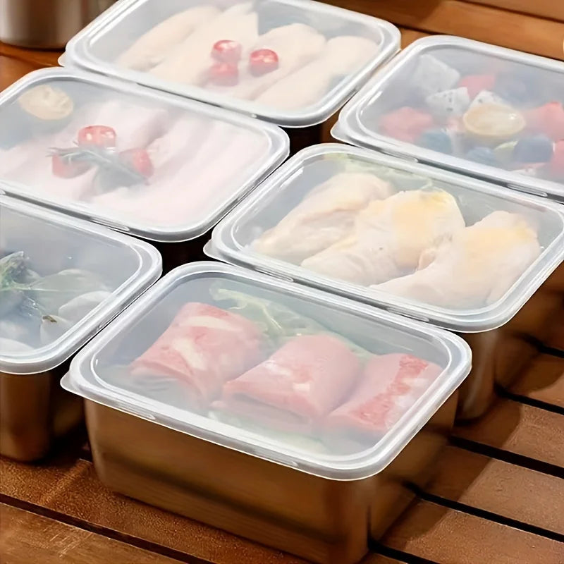 5pc Stainless Steel Food Storage Containers Set - Airtight BPA-Free Lunch Boxes for Meal Prep, Camping & Office, Dishwasher Safe