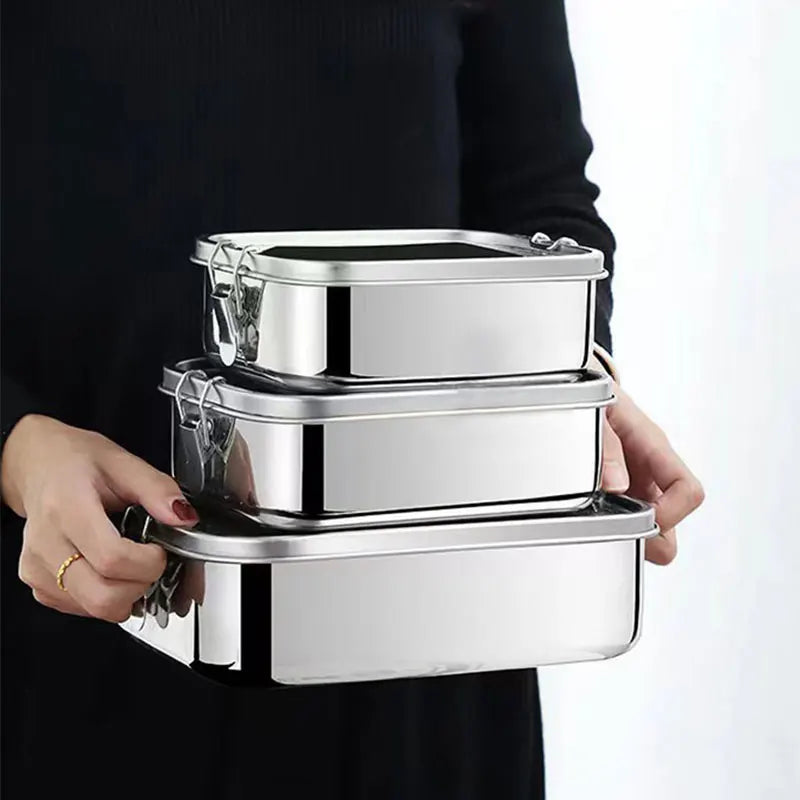 1/2/3 Grids 304 Stainless Steel Lunch Box Food Container Bento Box Top Grade Snack Storage Compartment Lunch Box Kitchenware