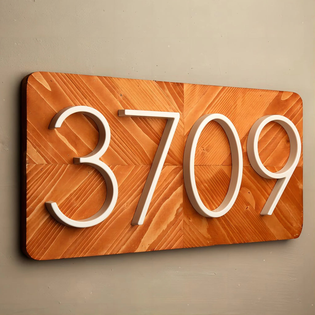 1pc 125mm Floating House Number Outdoor 5 inch White Aluminum Alloy Apartment Door Numbers Mailbox Address Sign #0-9 With Screws