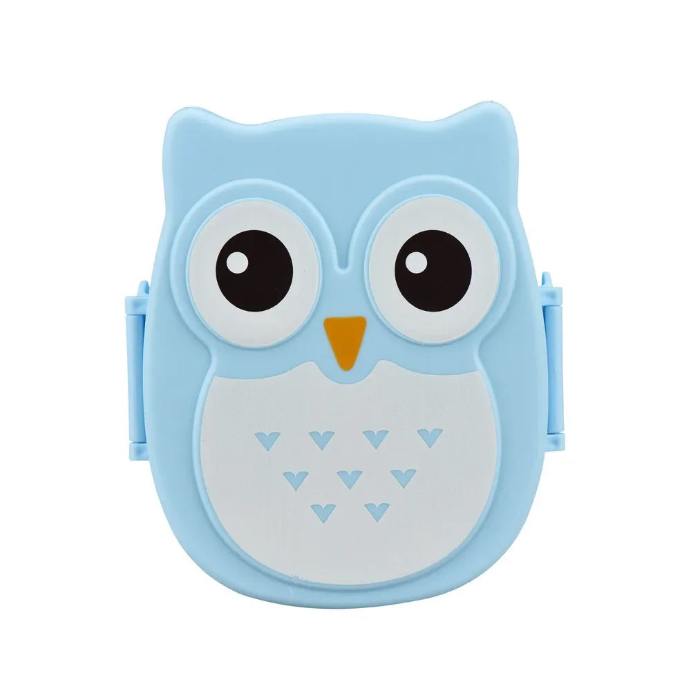 Portable Owl Lunch Box Cartoon Microwave Food-Safe Plastic Food Picnic Container Box For Children Kids School Office Bento Box