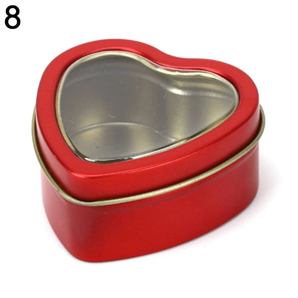 Heart Shape Metal Box Aluminum Tin Jar for Cream Balm Nail Candle Cosmetic Container Refillable Tea Cans Candy Packaging Box 1Pc