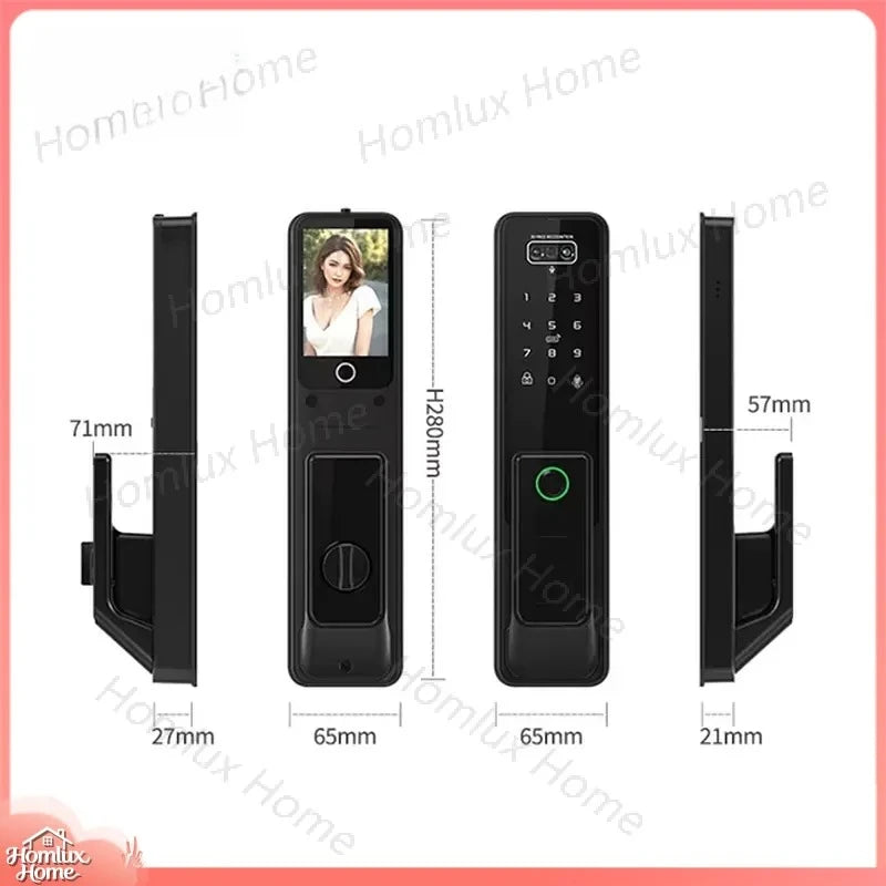 Smart Lock with Video Intercom Camera Facial Recognition Fingerprint Password Palm Vein Authentication Automatic
