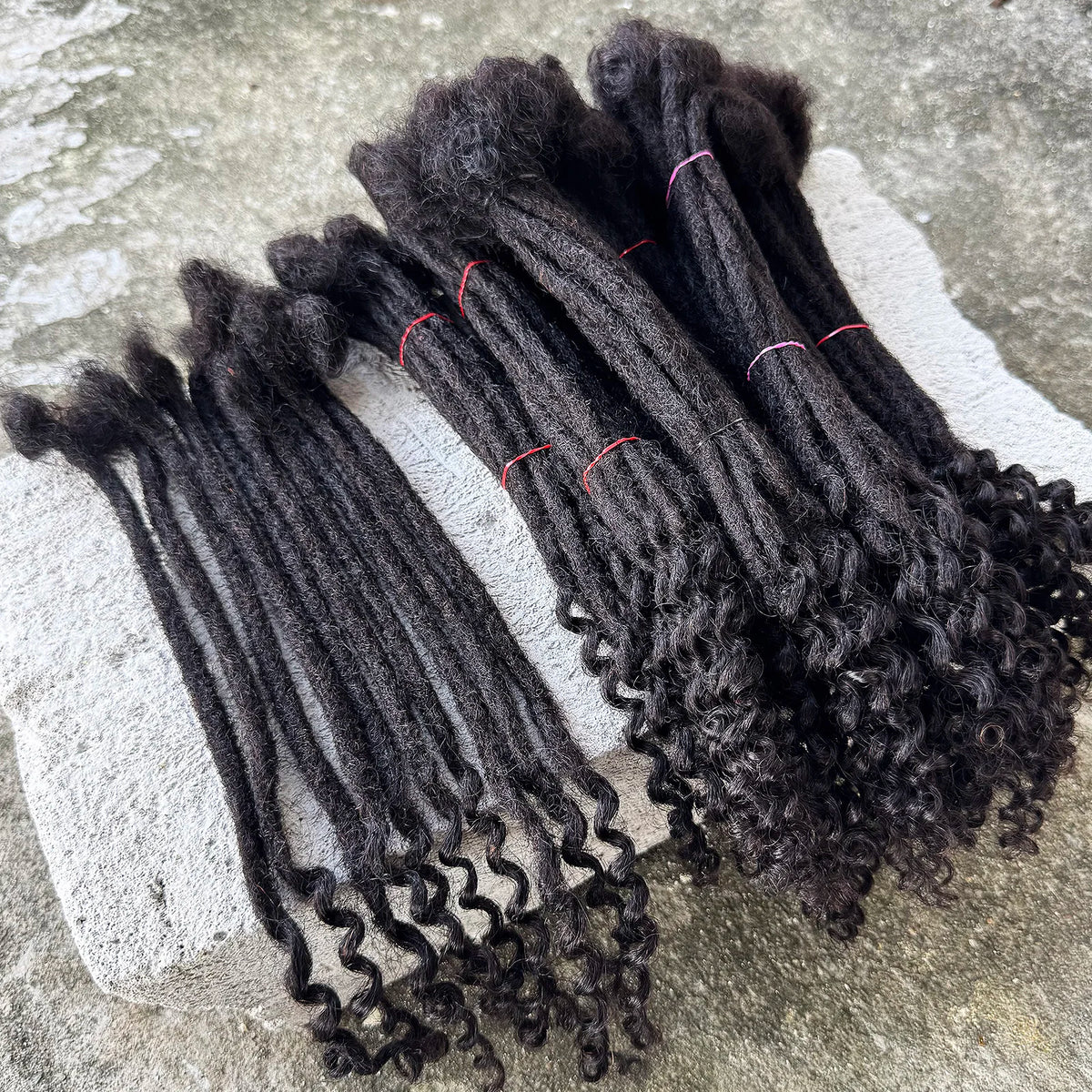 Locks Extensions Curly Ends Handmade Human Hair Dreadlocks Extension Curly Ends Peruvian Remy Hair Can Be Dyed for Men Women