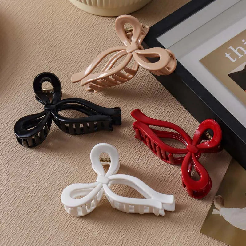 NEW Soft Silicone Bowknot Shark Clip Safe and High-end Anti Fall Claw Clip Trendy Hair Claw Hair Accessories for Women Girls