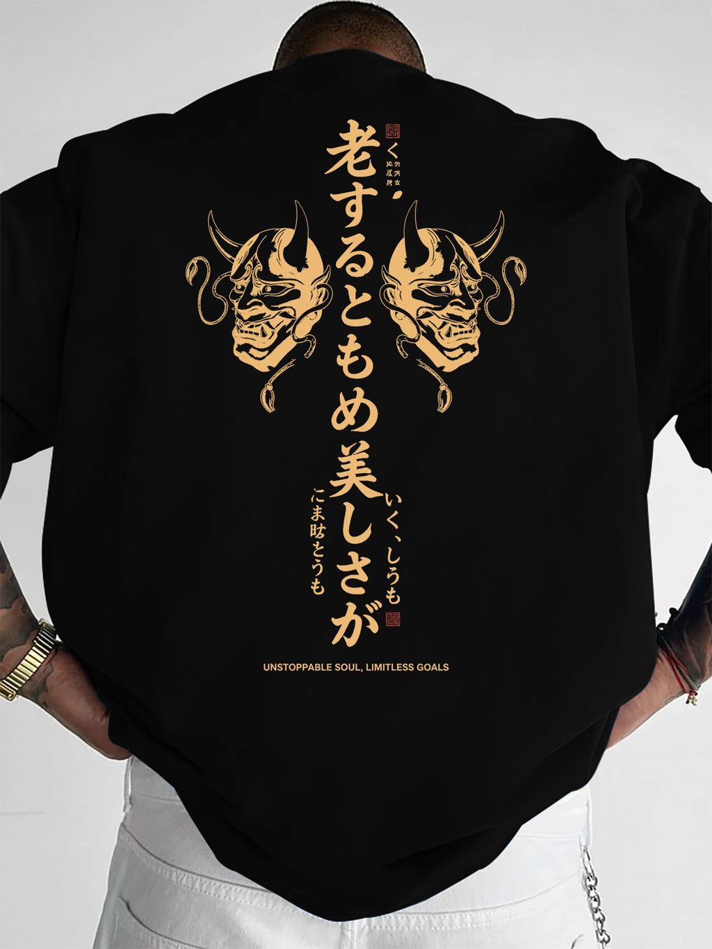 Summer Men's 100% Cotton T Shirt Japanese Style Mask Pattern Print Easy To Care For Fabric Suitable Anime Enthusiasts To Wear