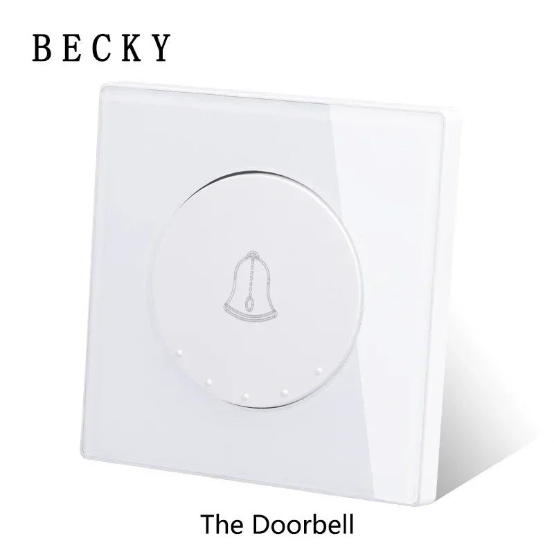 White Tempered Glass Work Driving Arm Wall Light Switch Led Indicator Light EU UK Standard 1/2/3/4gang Bedroom Usb Switch Socket