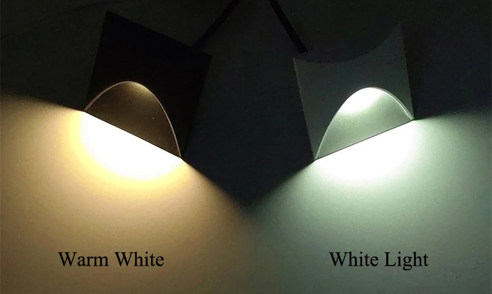 Outdoor Led Stair&Step Light 3W Waterproof Recessed Wall Corner Lamp For Home Landscape Pathway Stairway Garden Yard Footlight