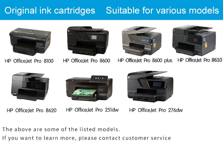 For HP 950 951 ink cartridge For HP Officejet Pro 8100 8600 8610 8615 8620 8625 8630 251dw 276dw full with Dye ink