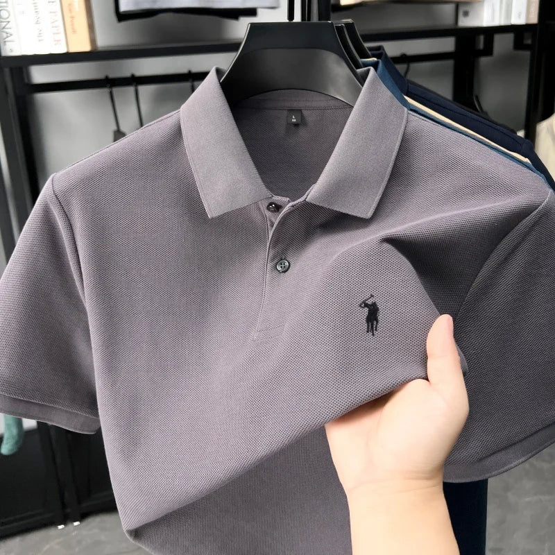 Designer brand 100% cotton short sleeve polo shirt fashion luxury pony embroidery men's summer casual high-quality Paul T-shirt