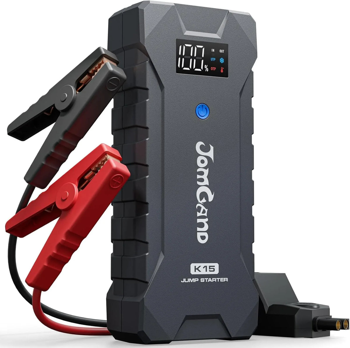 K15 2500A Portable Car Battery Jump Starter Pack for Up to 8.0L Gas and 6.0L Diesel Engines with Smart Screen