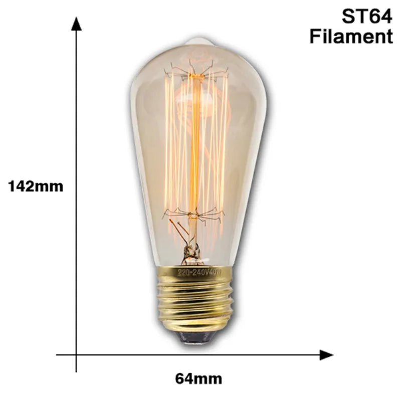 Edison Incandescent Lights Bulbs Retro Edison Lamps Bulb E27 220V/110V 40W Halloween Bedroom Decoration Edison Christmas Bulbs