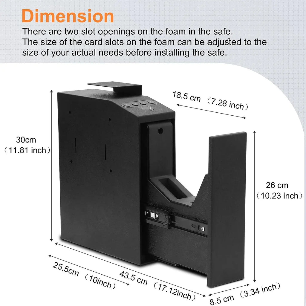 Automatic Pop-up Push and Pull Gun Safe Box with Fingerprint Password Key  for Home Office Security