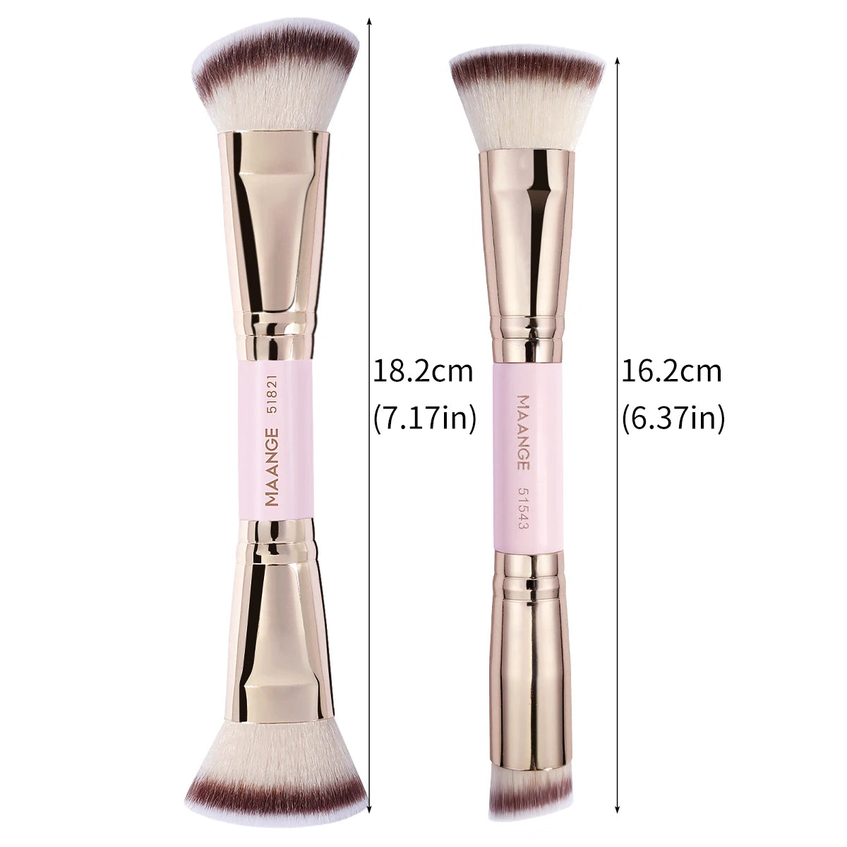 New Double-Ended Makeup Brush, Multi-Functional Foundation Contour Blush Powder Brush, Non-Absorbent High Grade Facial Makeup