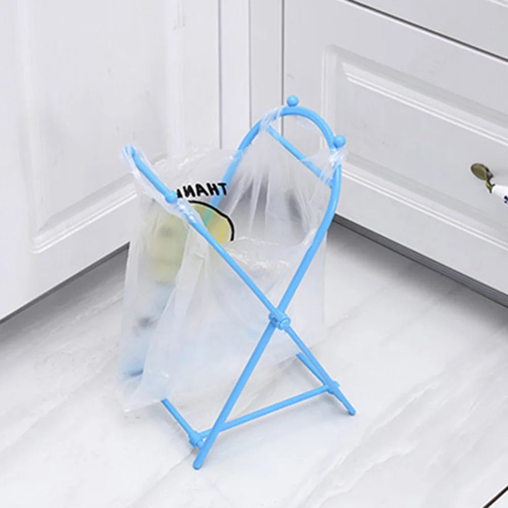 Collapsible Convenient Kitchen Countertop Tote Bag Bracket Floor Trash Rack Garbage Bag Holder Storage Organizer Support Frame