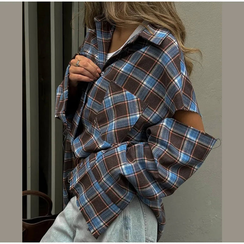 Chic Green Plaid Print Loose Pants Women Casual High Waist Straight Wide Leg Trousers Party Daily Classic Attire 2026 Spring