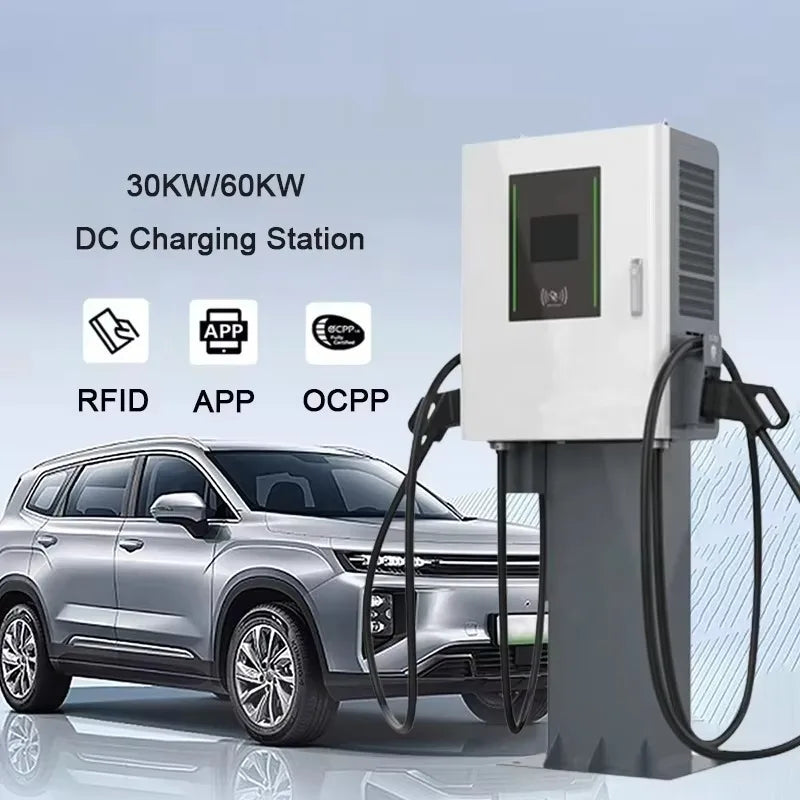 Customized GB/T DC EV Charger 30kW 60kW Column-mounted & Wall-mounted Electric Vehicle Fast Charging Station