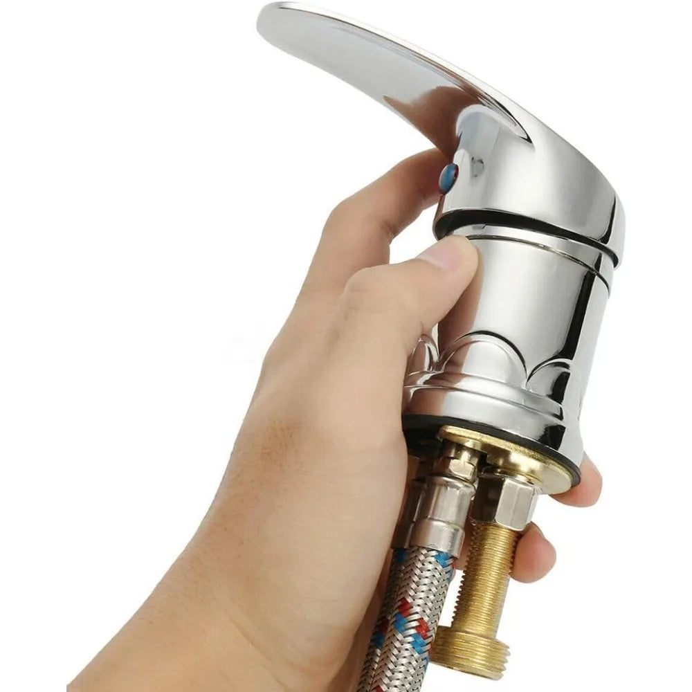 Water Faucet Set, Zinc Alloy Salon Shampoo Bowl Faucet and Sprayer Kit with Spray Hose, Home Durable Salon Spa Hot Cold Mixer Shower Shampoo Bowl Replacement Part Set