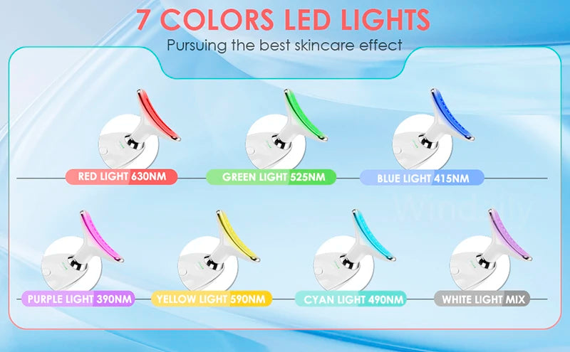 Face Lift 7 Colors Neck Beauty Neck Device Slim Massager Facial Lifting Tightening Face Wrinkle Remover Face Care Beauty Machine