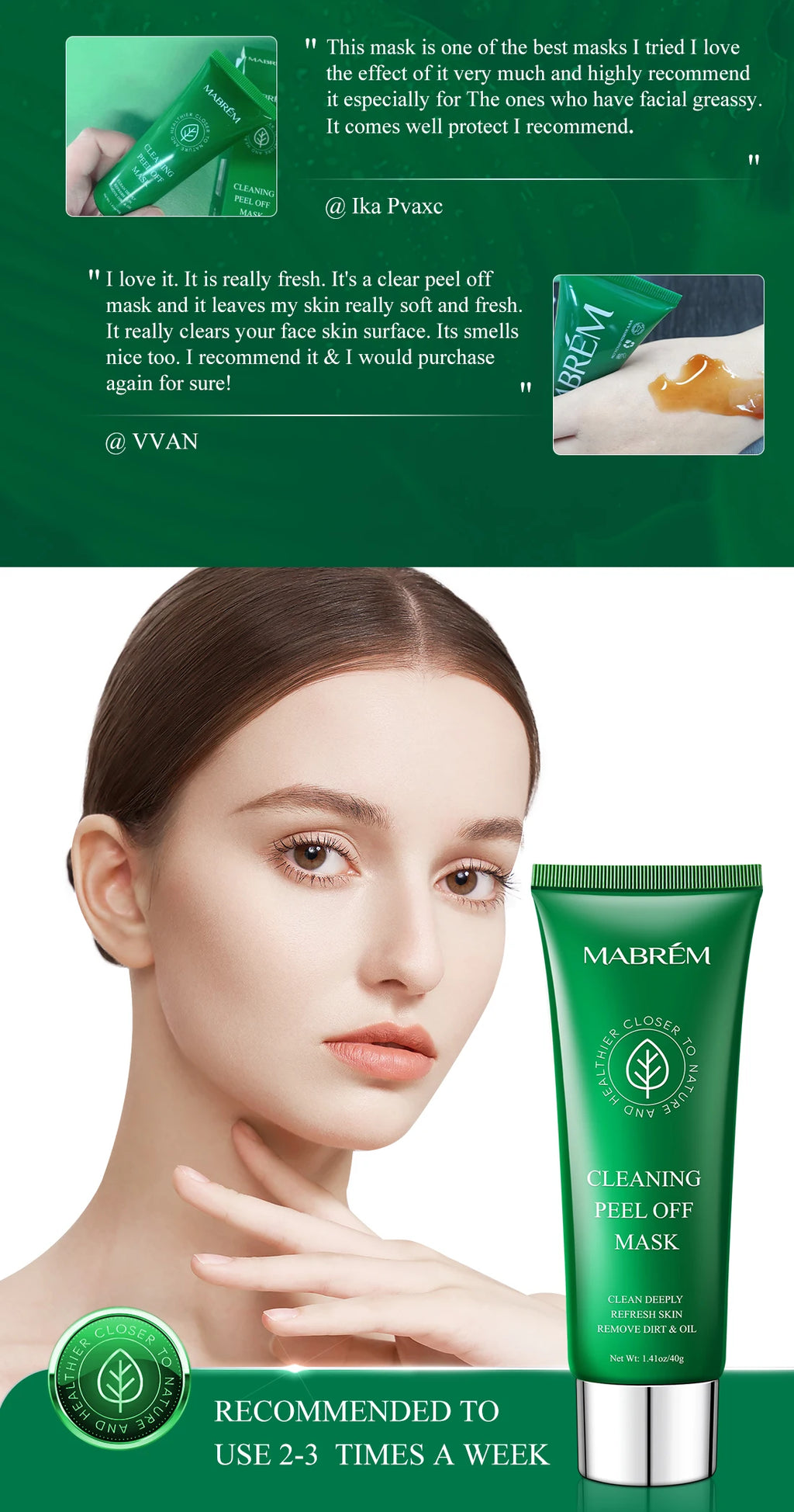 Cleaning Peel Off Mask 40g Natural Mild Deep Pore Cleansing Oil Control Remove Blackheads Dirt Refreshing Facial Skin Care Mask