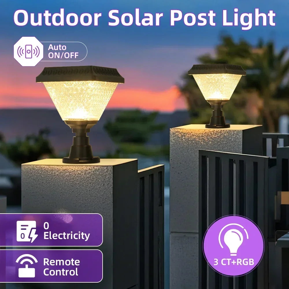Outdoor Garden Solar Lights With Remote Control RGB Lights LED External Sunlight Lamp Garden Decoration Lighting Accessories