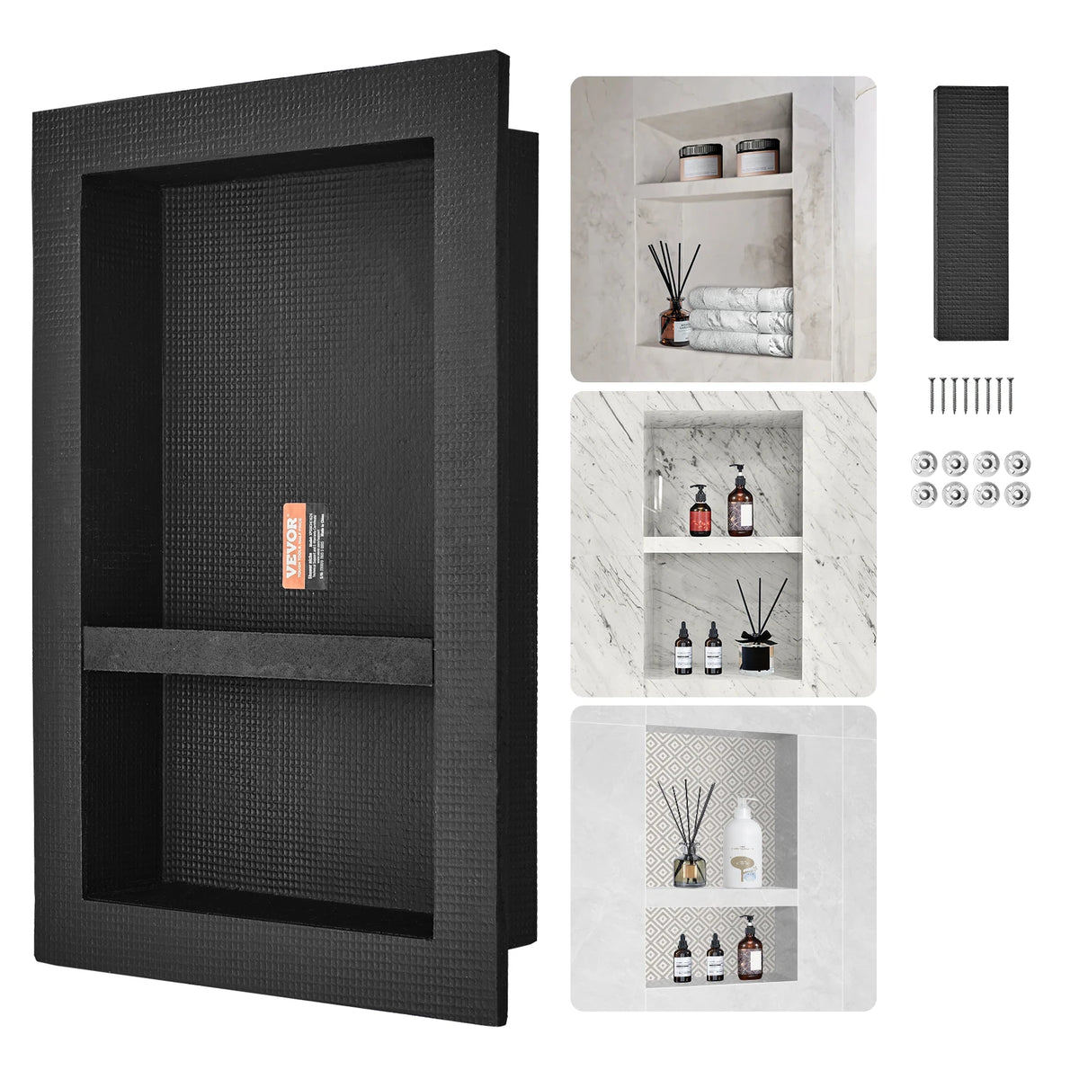 SucceBuy Shower Niche Ready for Tile Shelf Organizer  Corners Niche Recessed Sealed Protection  Soap Storage for Shower Bathroom
