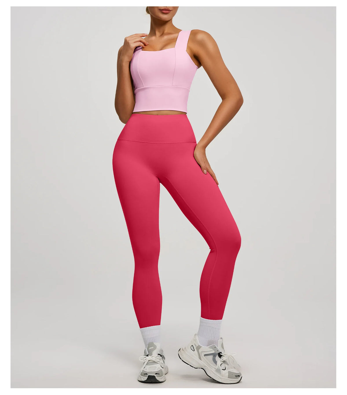 Solid Color Bra, Trousers, Yoga Suit, Tight and Thin, Nude Running Sports and Fitness Clothes