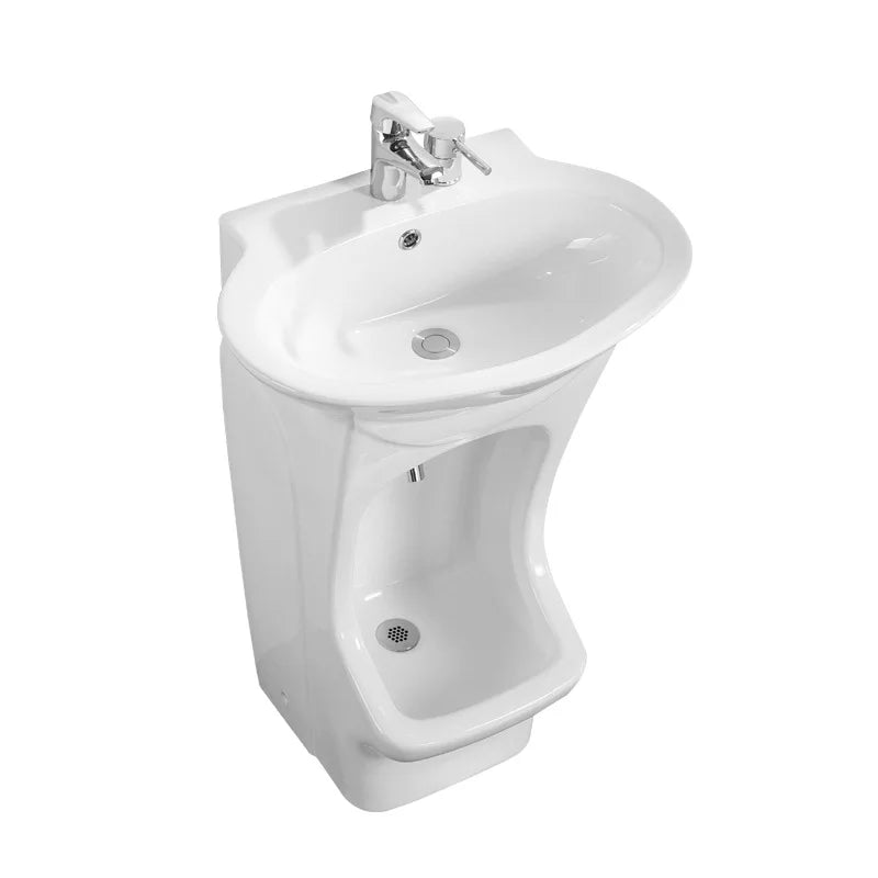 Modern Oval Muslim Full Standing Double Level Bathroom Ceramic Foot Wash Basin Wudu Shower Pray Wash Basin