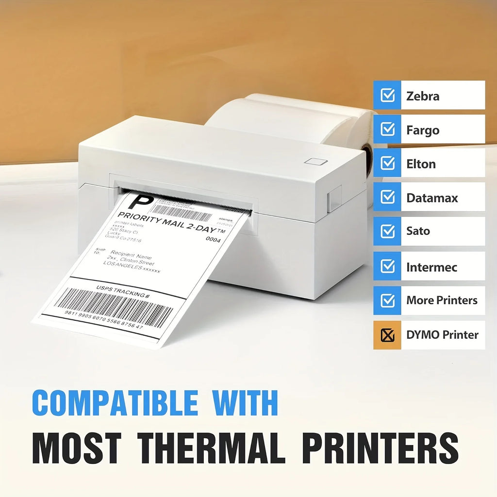 500/350 Sheets 4"x6" 4''x4'' Thermal Label Paper 100x150mm Adhesive Stickers For Thermal Shipping Labels Express Barcode Label