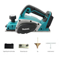 NEW 2026 Makita Electric Planer 82mm Planing Width 650W Power 15000RPM 2.5mm Cutting Depth Ergonomic Grip for DIY Woodworking