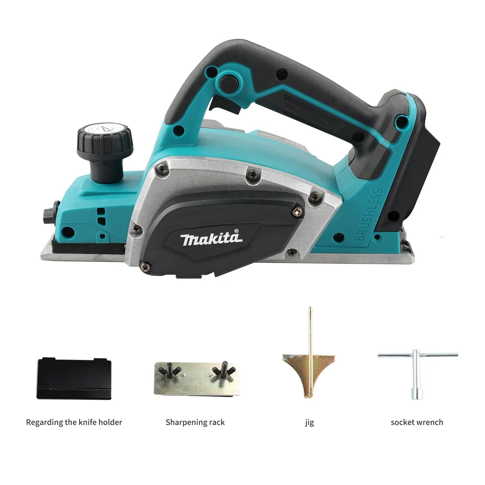 NEW 2026 Makita Electric Planer 82mm Planing Width 650W Power 15000RPM 2.5mm Cutting Depth Ergonomic Grip for DIY Woodworking