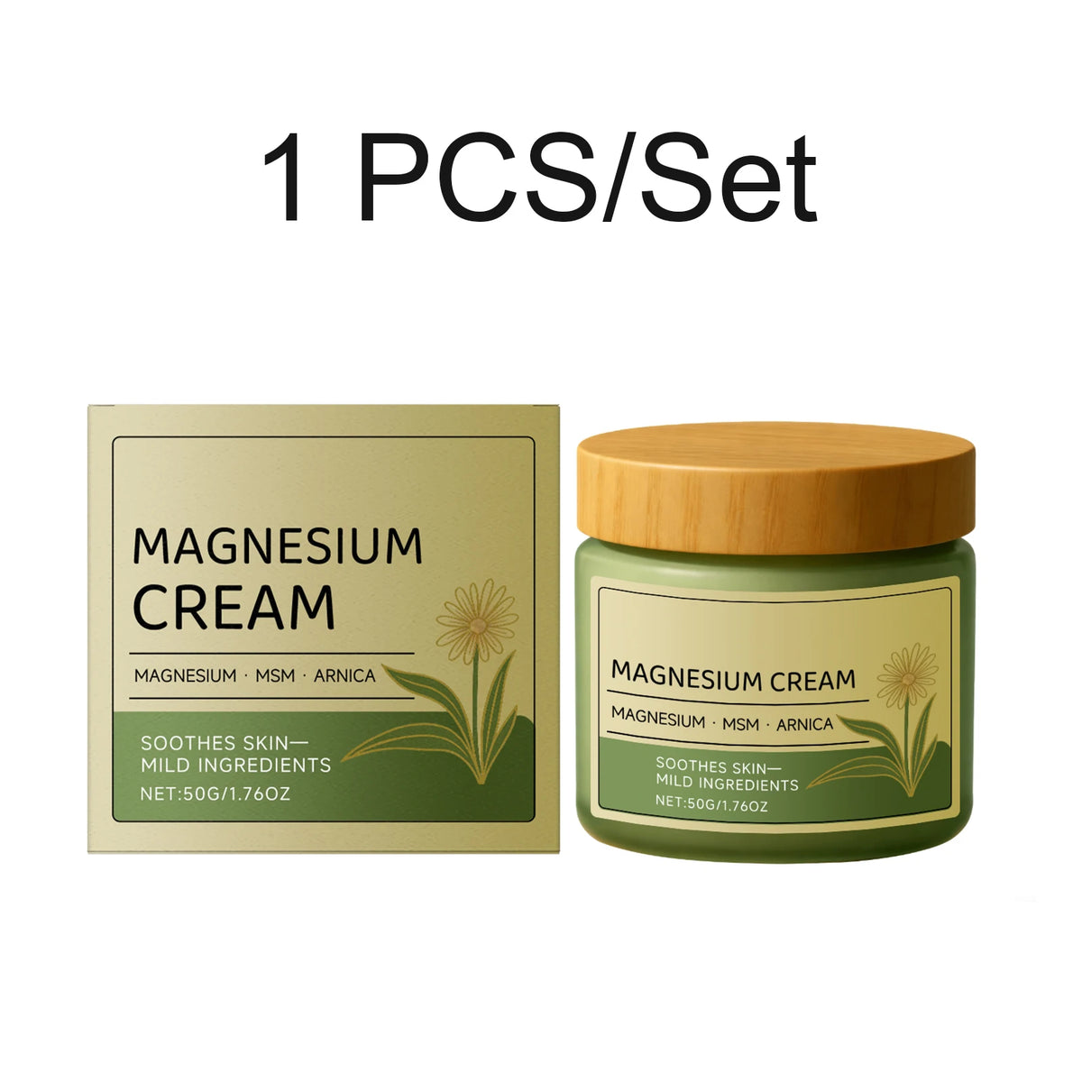 Magnesium Body Care Cream Deep Moisturizing Non Greasy Fast Absorbing Soothing Daily Skin Nourishing  Soothing Cream 50g