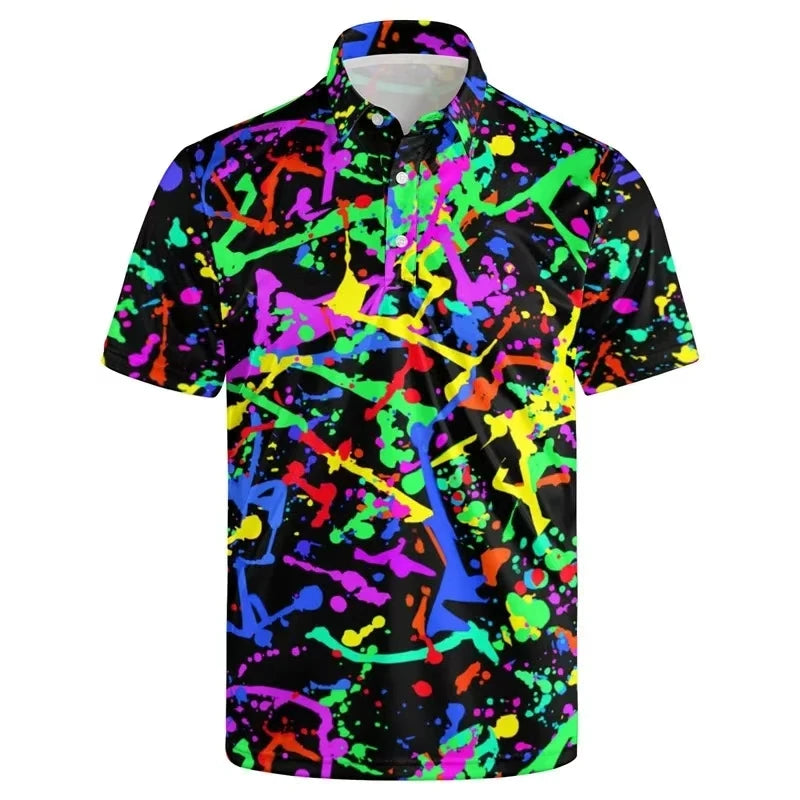 3D Printed Colorful Music Hawaiian Shirts For Men Cool 80s Patterns Blouse Summer Vacation Short Sleeves Tops Loose Shirts