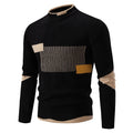 Striped Jacquard Man Pullover Sweaters Jersey Cuello Alto Hombre Autumn Winter Half High Collar Long Sleeve Men Knitted Sweater
