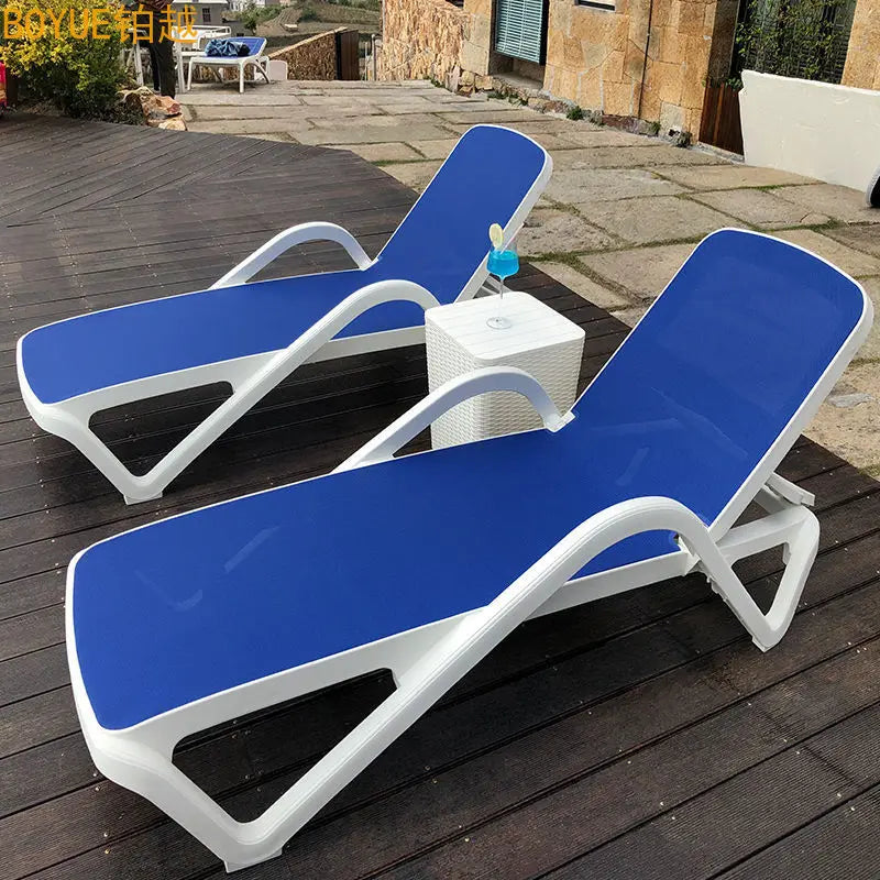 Outdoor Pool Chaise Lounges Hot Spring Hammam Bathroom Plastic Leisure Beds Beach Amusement Park Hotel Lounges