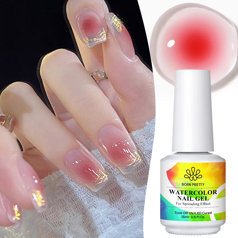 BORN PRETTY 15ml Autumn Nail Blossoming Gel Spreading Effect Watercolor Flower Gel Easy to Apply for Nail Art Manicure Pedicure
