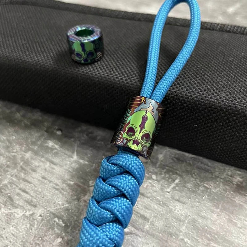 EDC Titanium Alloy Knife Beads A Pendant Paracord Outdoor DIY Decorations Camping Gear EDC Tools