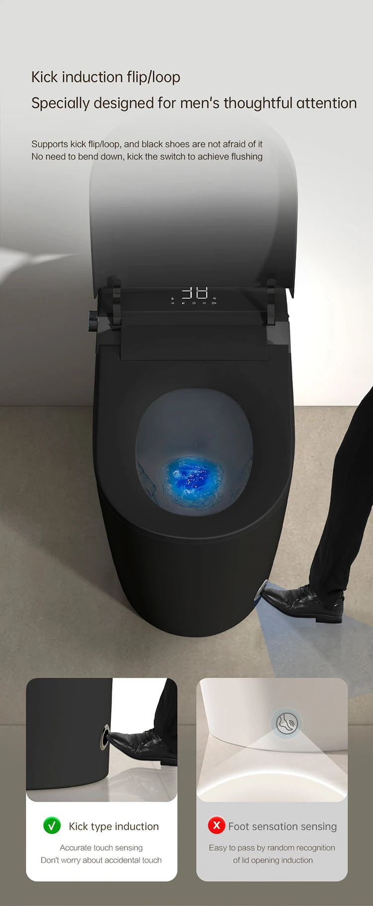 Modern Luxury Auto Sensor Flush European Bathroom Ceramic Automatic Wc Black Smart Toilet