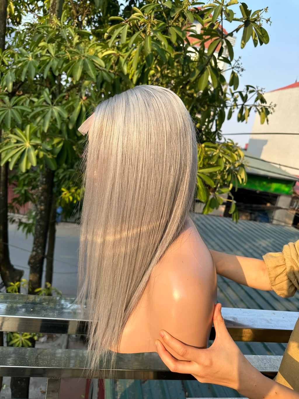 6 to 40 Inches Grey Silky Bone Straight Wig Vietnamese Super Double Drawn Human Hair Virgin Human Hair Extensions