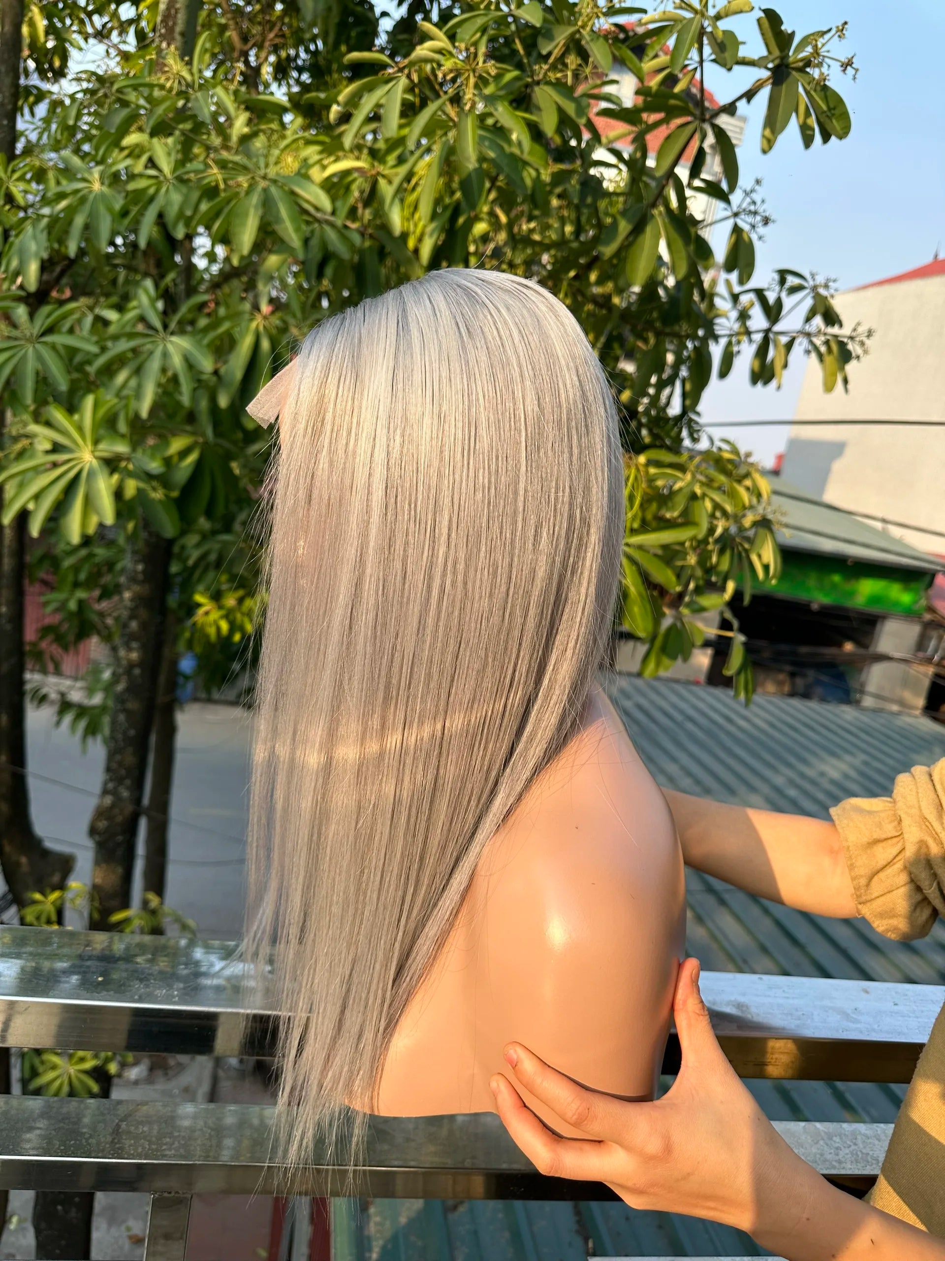 6 to 40 Inches Grey Silky Bone Straight Wig Vietnamese Super Double Drawn Human Hair Virgin Human Hair Extensions