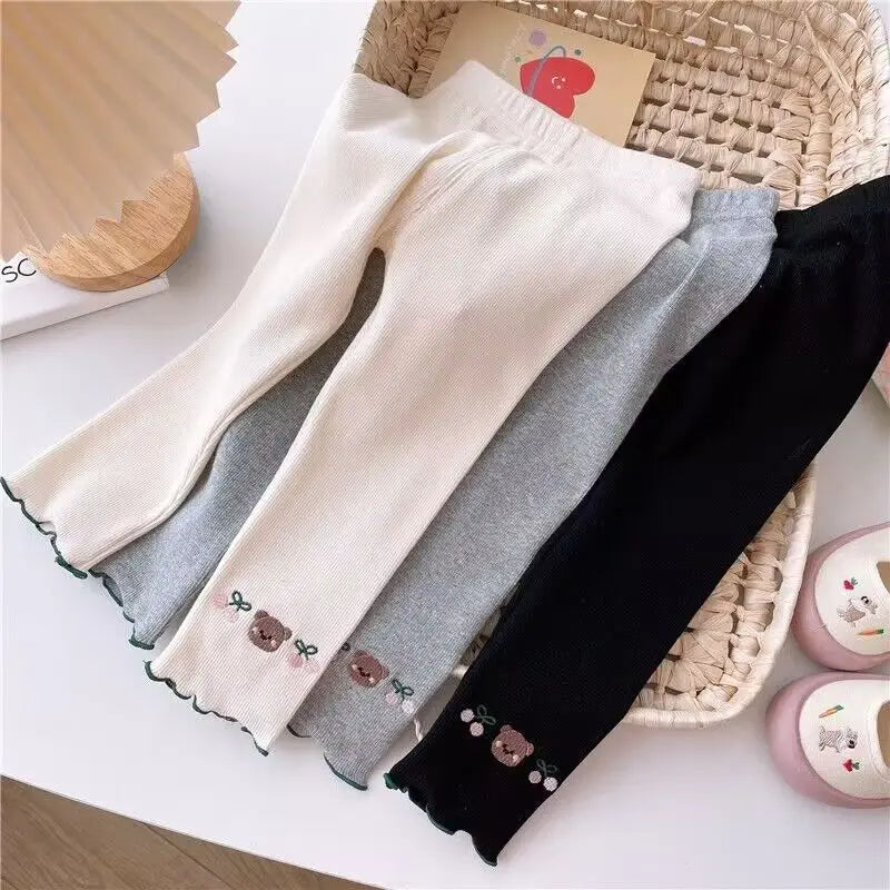 1pcs Girl Spring Summer Cartoon Leggings Children Thin Sweatpant Child Casual Pants Kid Autumn Toddler Skinny Cropped Trouser