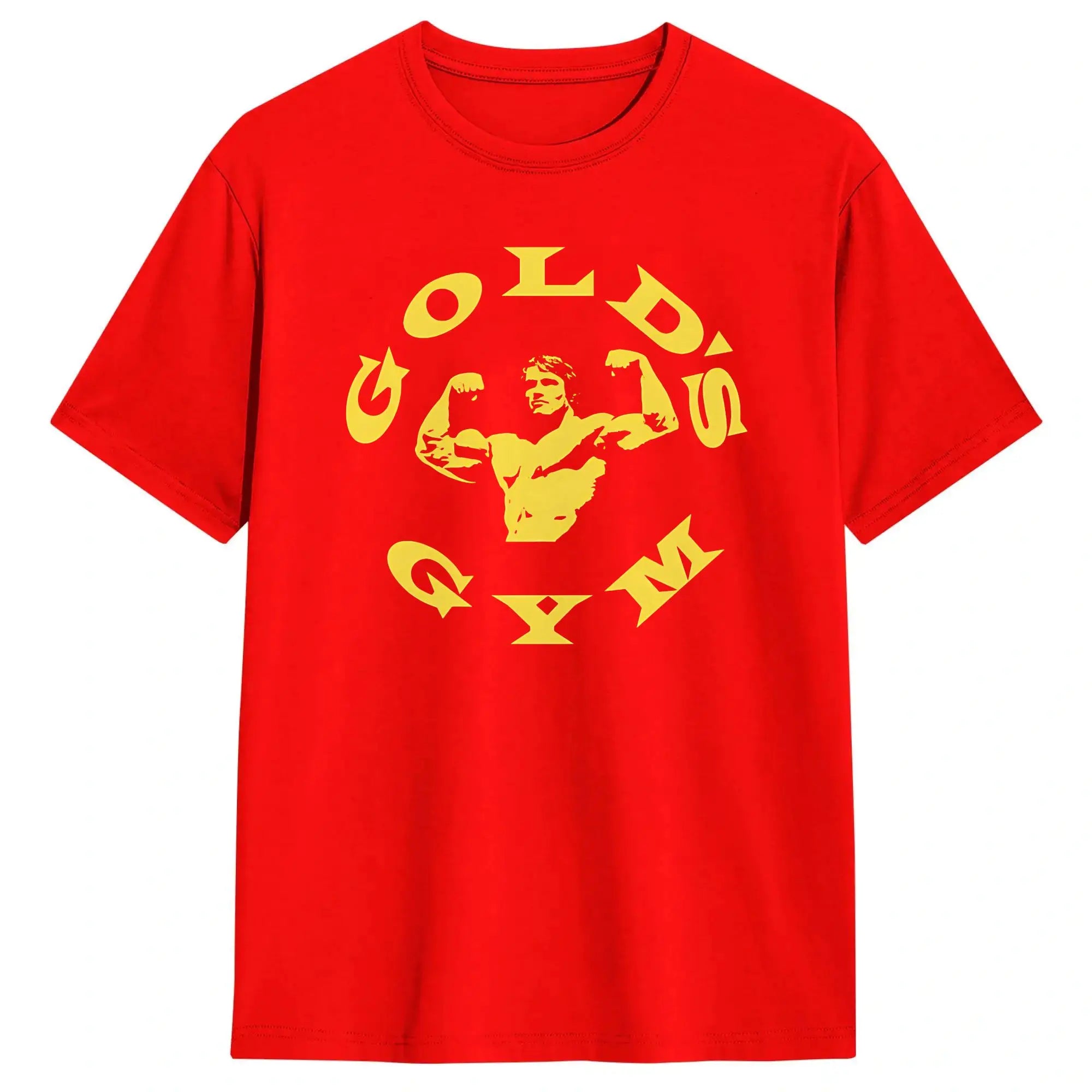 Men T-Shirts Arnold Schwarzenegger Golds Gym Casual 100% Cotton Tees Short Sleeve  T Shirt Crew Neck Tops 6XL