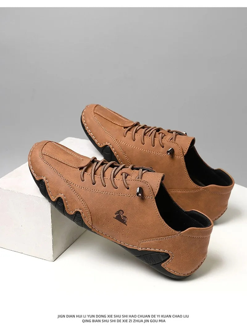 New Men's Shoes Leather Womens Loafers Soft Sole Comfortable Outdoor Walking Shoes Low Top Breathable Women Men Sneakers Zapatos