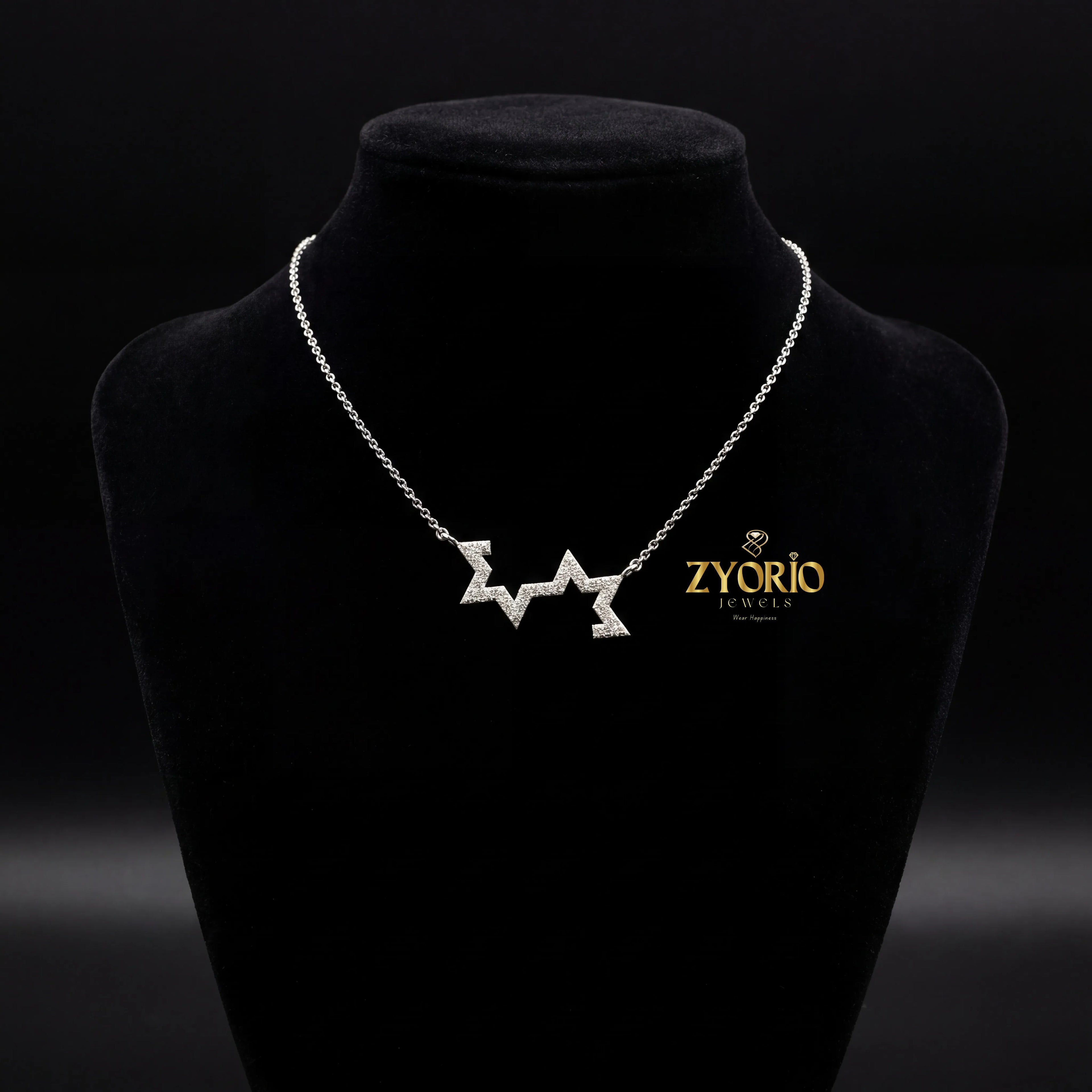 Night Sky Charm Diamond Pendant Necklace 925 Sterling Silver Luxury Jewelry Women Trendy Fashion Statement Wedding Engagement