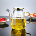 500/800ml Cooking Seasoning Bottle Dispenser Glass Olive Oil Sauce Vinegar Pot Bottles with Handle Lid Kitchen Cooking Container
