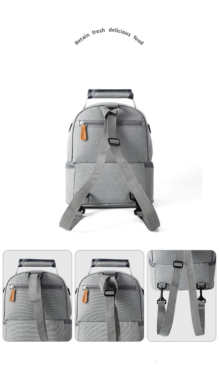 Outdoor Travel Picnic School Food Lunch Bag Insulated Backpack Lunch Box Bags Fresh Cooler Breast Milk Fresh-keeping Handbag