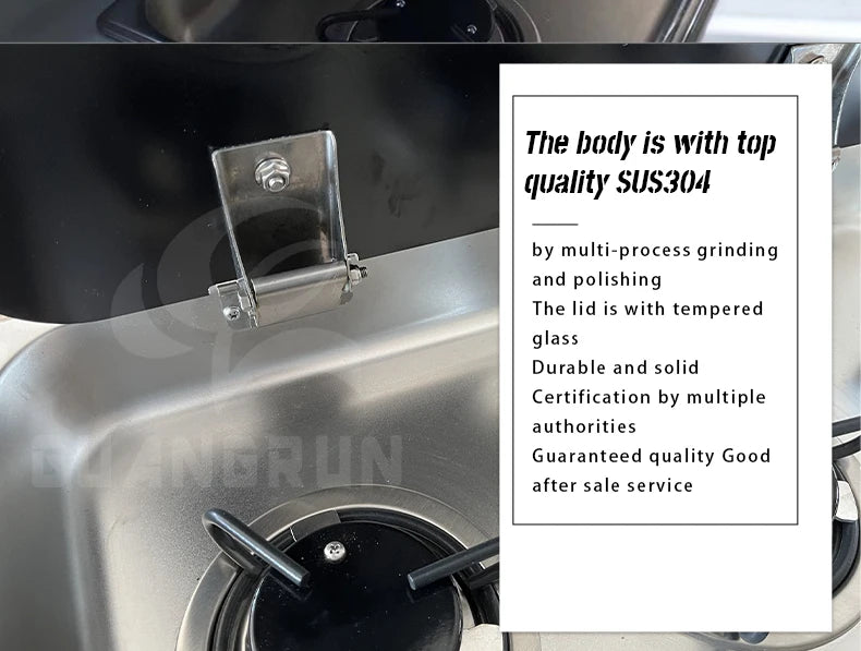 High Quality Two-Burner Gas Stove For Indoor Use Safe Tempered Glass Lid For RV Motorhome Caravan Boat